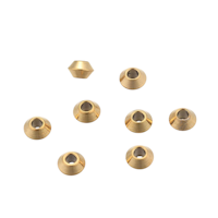 Guldfärgat rostfritt stål slipade rondeller 4 mm med PVD plätering, ca 50 st