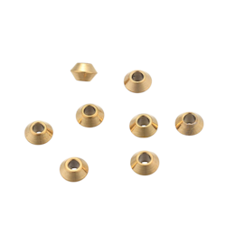 Guldfärgat rostfritt stål slipade rondeller 4 mm med PVD plätering, ca 50 st