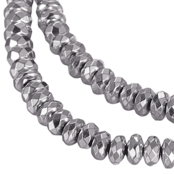 Antikfärgad hematit facetterade rondeller 4x2.5 mm, 1 sträng