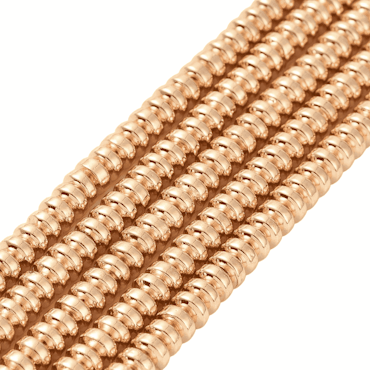 Ljust guldfärgad hematit rondeller 4x2 mm, 1 sträng