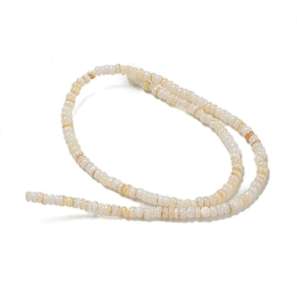 Snäckskalsrondeller 4x2 mm natur, 1 sträng