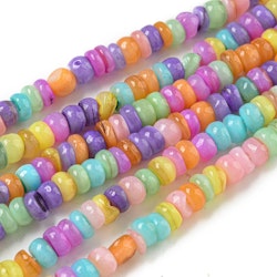 Snäckskalsrondeller 4x2 mm mix, 1 sträng