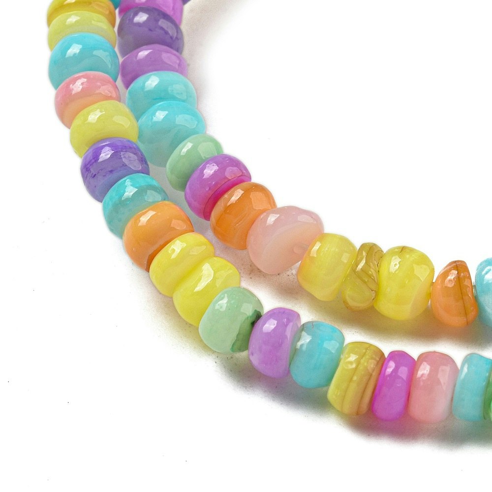 Snäckskalsrondeller 4x2 mm mix, 1 sträng