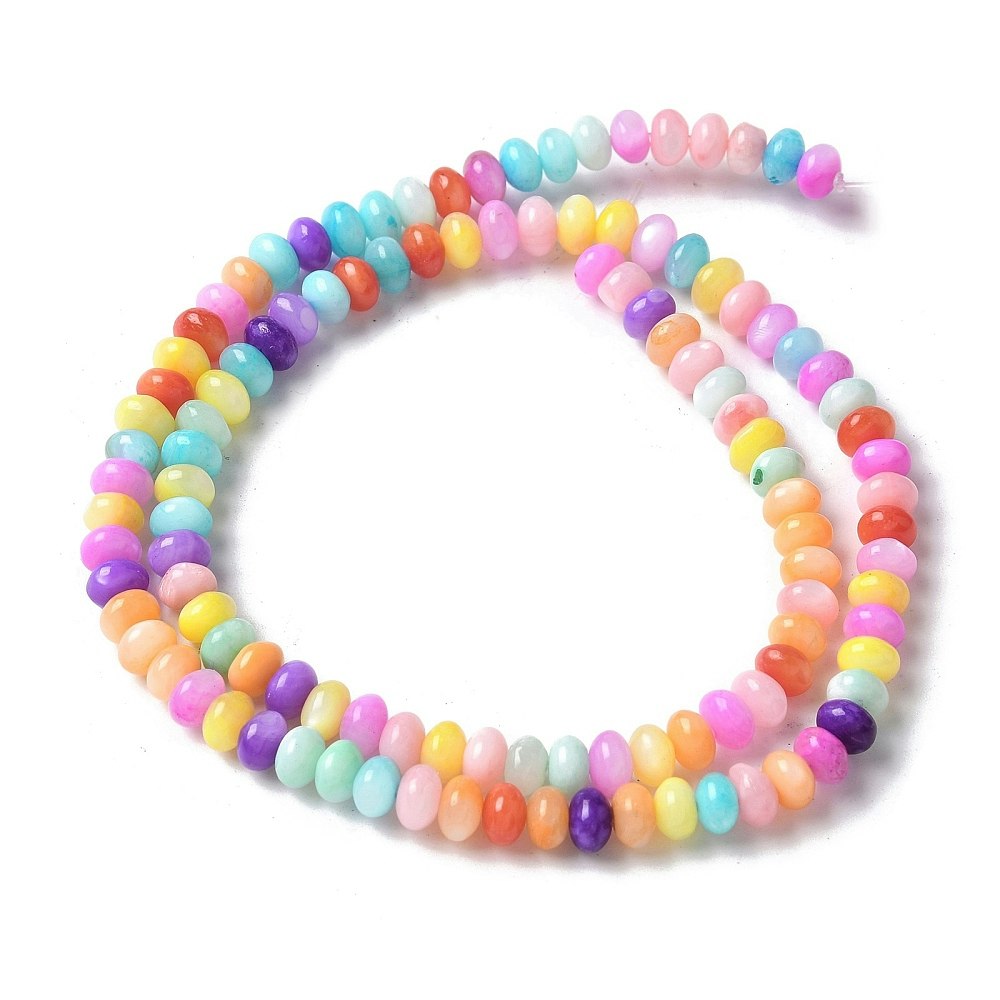 Snäckskalsrondeller 5x3 mm mix, 1 sträng