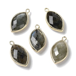 Guldfärgad avlång berlock labradorite, 1 st