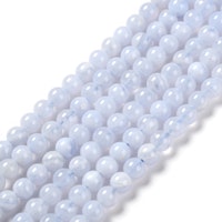 Blue lace agate 4 mm, 1 sträng