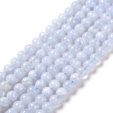 Blue lace agate 4 mm, 1 sträng