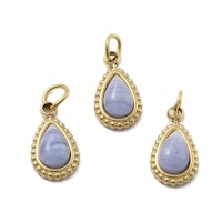 Blue lace agate litet hänge med PVD plätering, 1 st