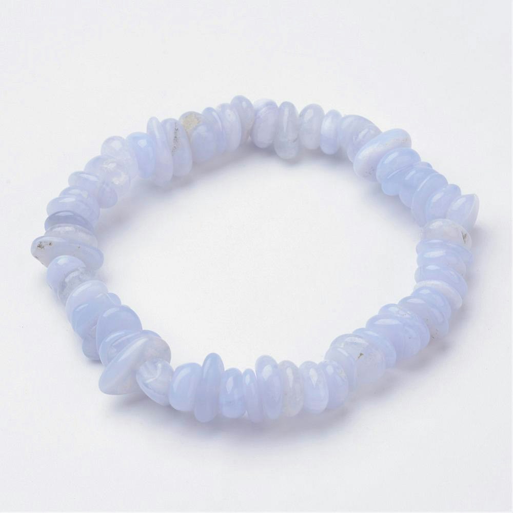Blue lace agate chipsarmband