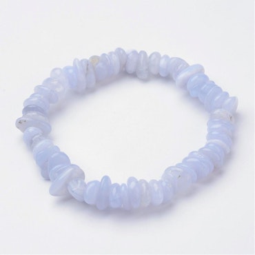 Blue lace agate chipsarmband
