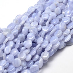 Blue lace agate nuggets,  1 sträng