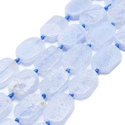 Blue lace agate liten flat sten
