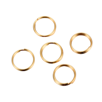 Guldfärgat rostfritt stål dubbelringar 6 mm med PVD plätering, ca 20 st
