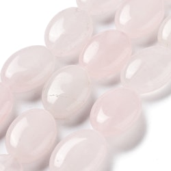 Rosenkvarts flat oval bumling, 1 st