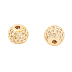 Strasspärla guld 8 mm, 1 st