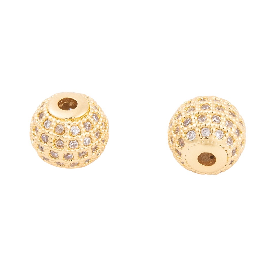 Strasspärla guld 6 mm, 1 st