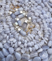 Blue lace agate hänge bullet, 1 st