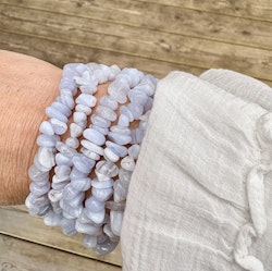 Blue lace agate chipsarmband