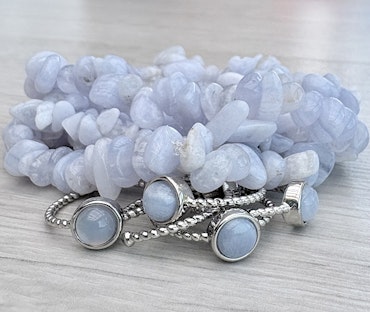 Blue lace agate ring
