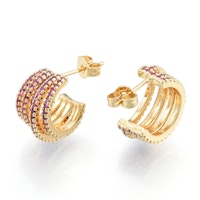 Örhängen rosa creoler med cubic zirconia, 1 par