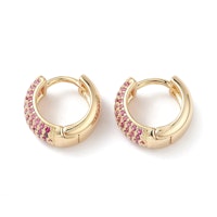 Örhängen rosa hoops med cubic zirconia, 1 par