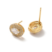 Örhängen ovala med cubic zirconia, 1 par
