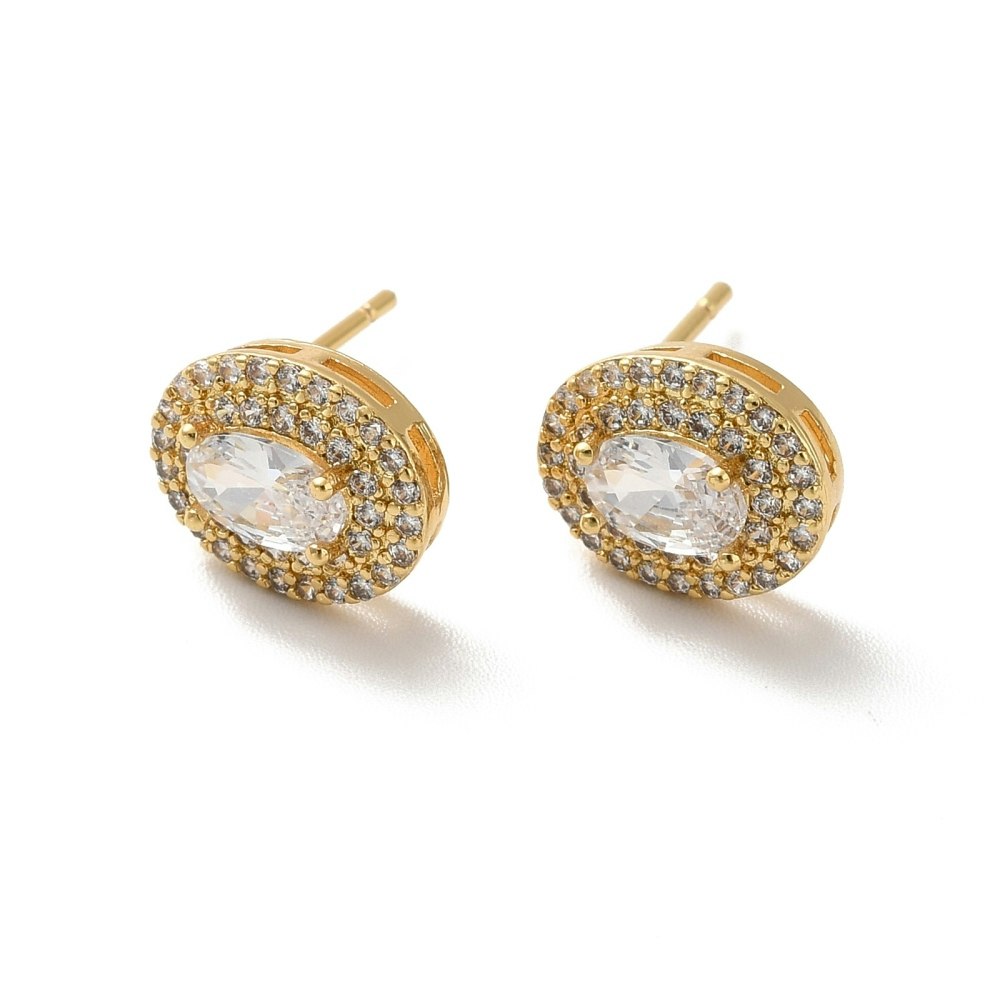 Örhängen ovala med cubic zirconia, 1 par