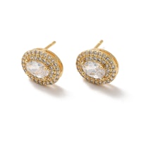 Örhängen ovala med cubic zirconia, 1 par