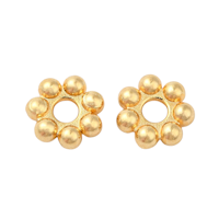 Guldfärgat rostfritt stål daisys 3 mm med 18k plätering, ca 100 st