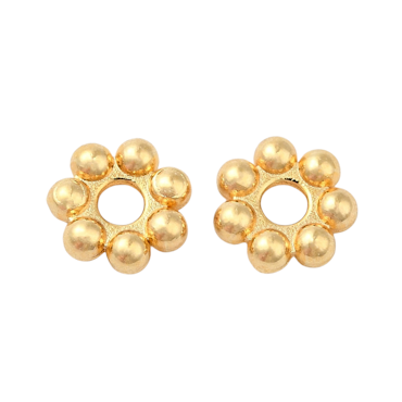 Guldfärgat rostfritt stål daisys 4 mm med 18k plätering, ca 20 st