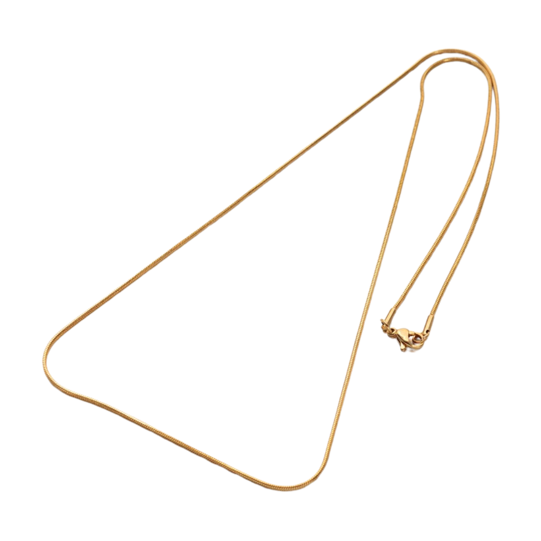 Guldfärgat rostfritt stål snakechain 60 cm med PVD plätering, 1 st