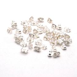 Silverfärgat rostfritt stål små ear nuts, ca 450-500 st