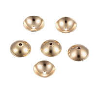 Guldfärgat rostfritt stål pärlhattar 4 mm med 18k plätering, 10 st