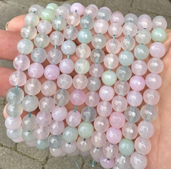 Facetterad agat 8 mm pastellmix, 1 sträng