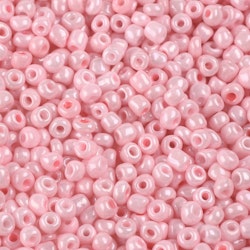 Seed beads 4 mm ljusrosa, ca 150 st