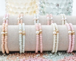 Seed beads 4 mm vita, ca 2500 st