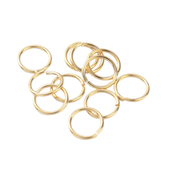 Guldfärgat rostfritt stål bindringar 8 mm med 18k plätering, ca 500 st