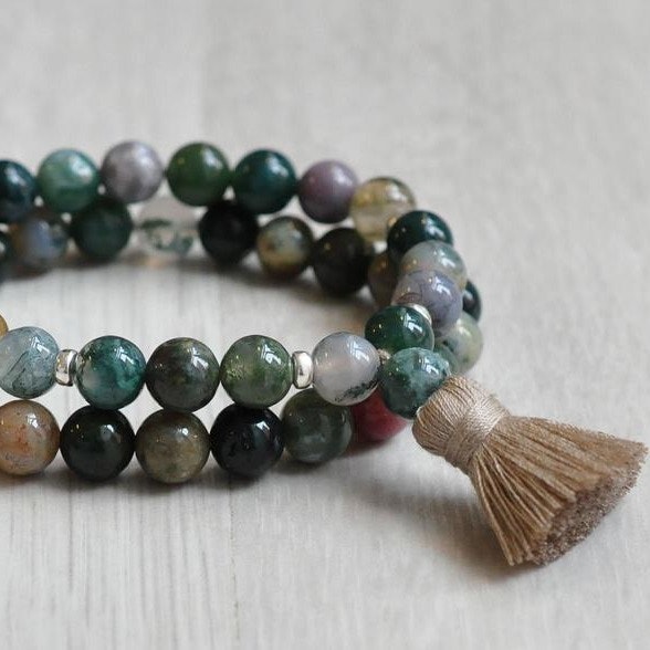 Indian agate 6 mm, 5 strängar