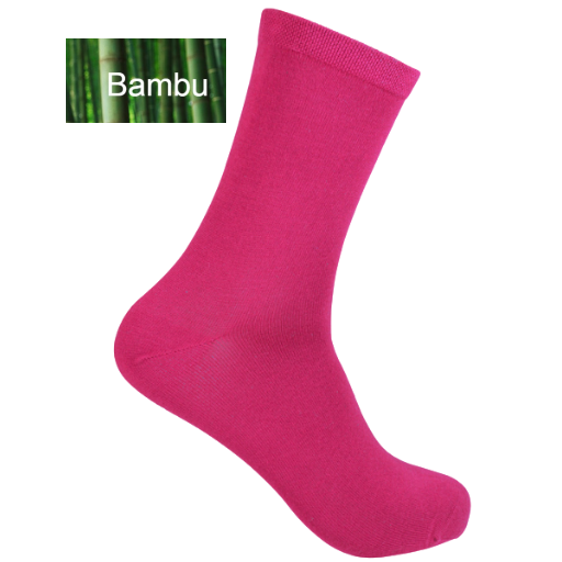 Ankelsock Bambu m Komfortresår Fuchsia