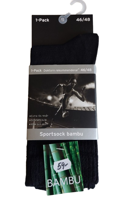 Sportsock i Bambu m Lös Resår