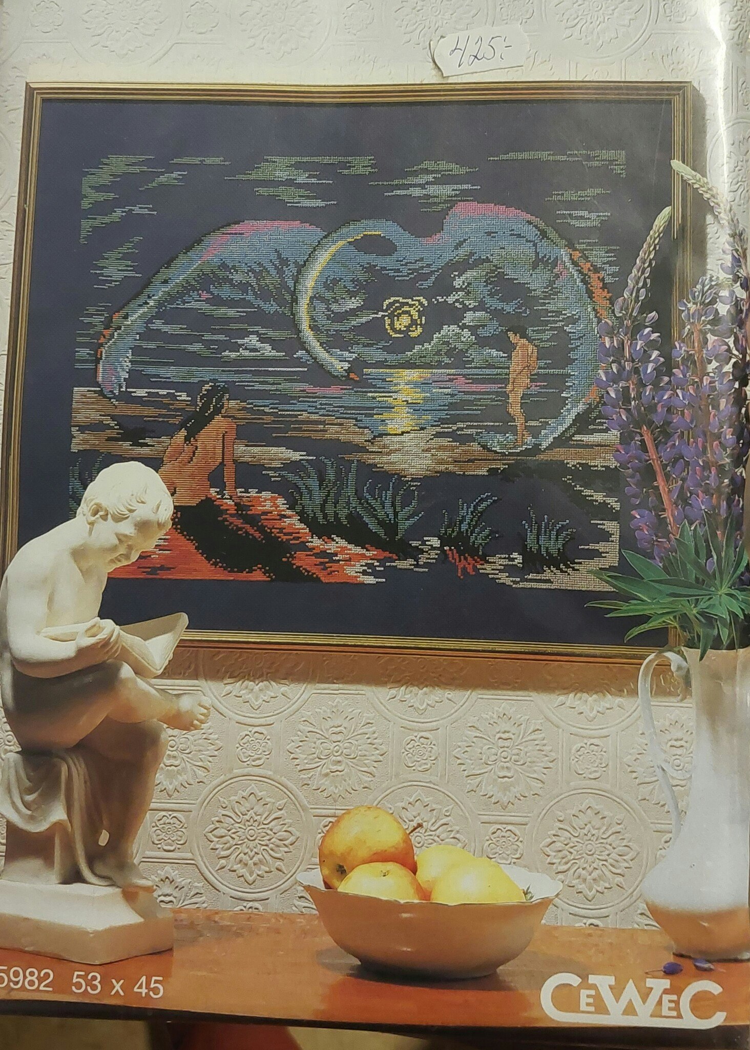 KärleksTavla Blå bakgrund  53 x 45 cm