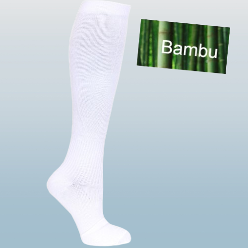 Stödstrumpa bambu Vit