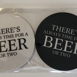 Glasunderlägg " There's Always Time For a Beer" 4-pack