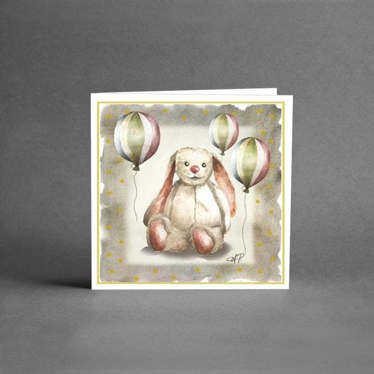Barnkort med kanin, utan text