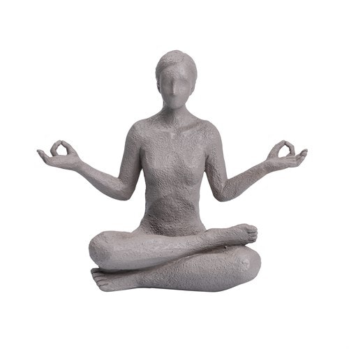 Skulptur Yoga Lotus grå