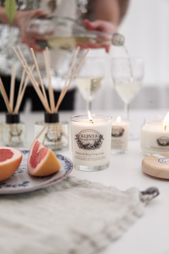 Klintas stora doft- & massageljus - Bubbel & Rosa Grapefrukt