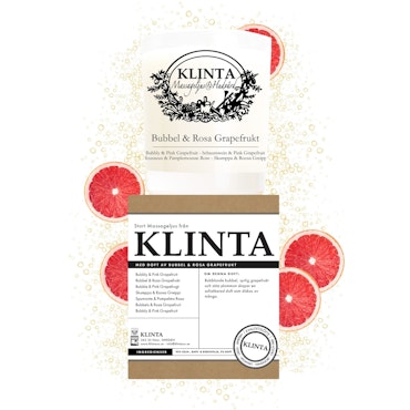Klintas stora doft- & massageljus - Bubbel & Rosa Grapefrukt