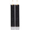 Antikljus 2-pack Flamme svart 15 cm, med timer