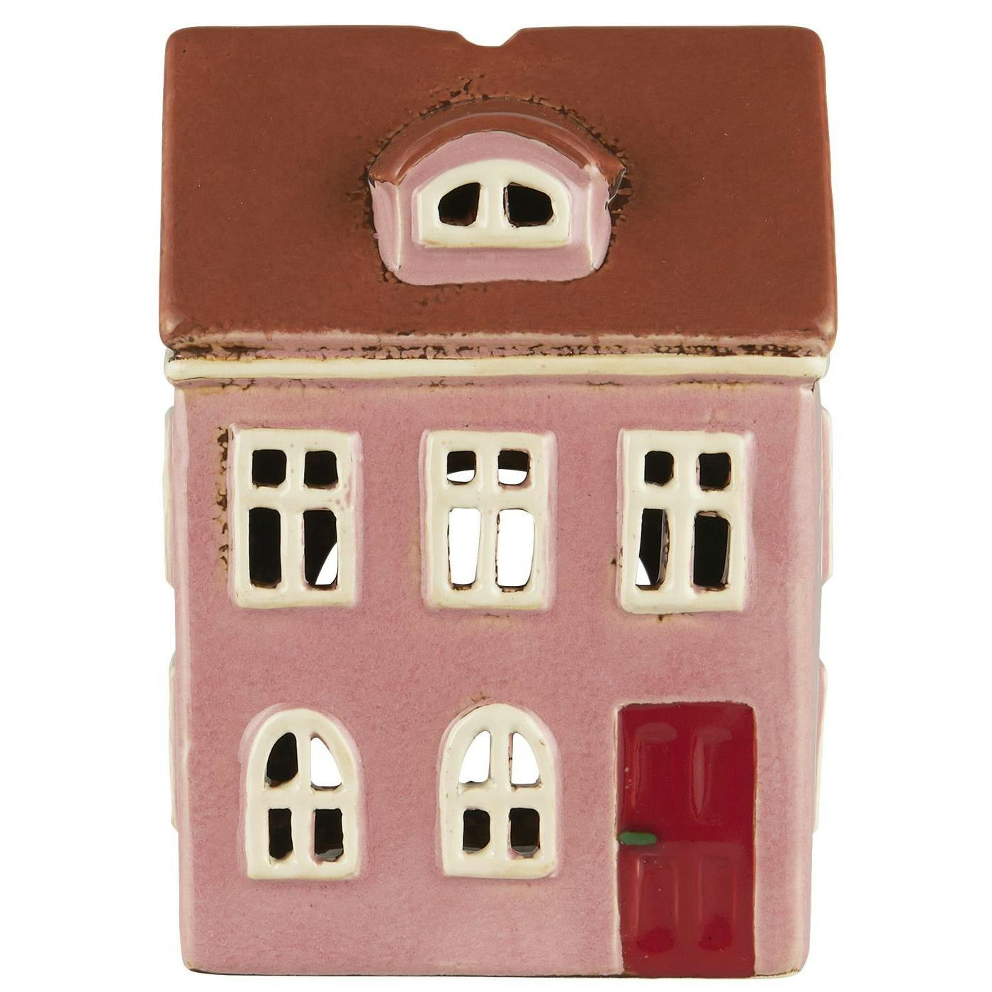 IB Laursen Ljuslykta Nyhavn hus rosa med röd dörr
