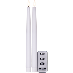 Antikljus 2-pack Flamme Slim Vit